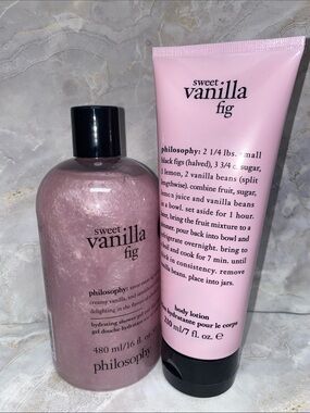 Philosophy Sweet Vanilla Fig Pink Body Wash & Lotion Set